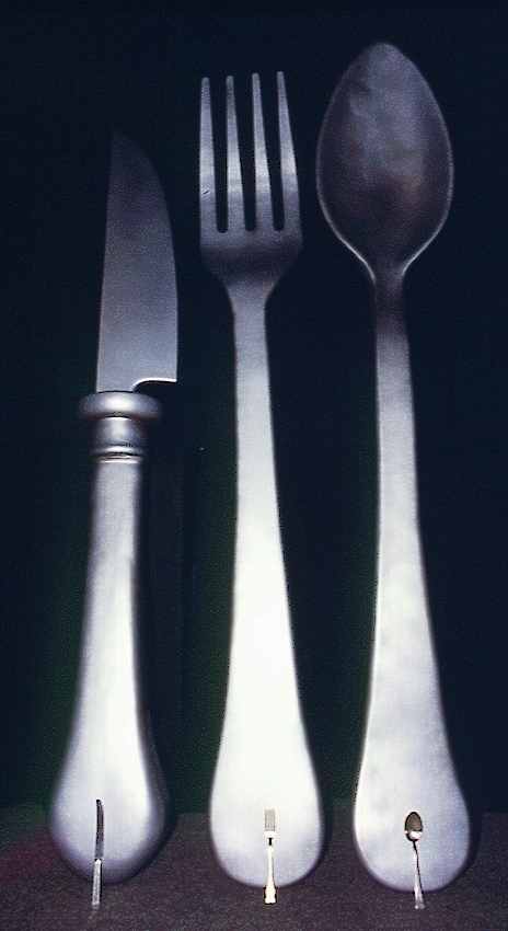 Puppenbau-Messer, Gabel, Loeffel, Grossplastik