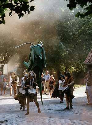 Puppenbau-Gottesanbeterin whrend der Auffhrung