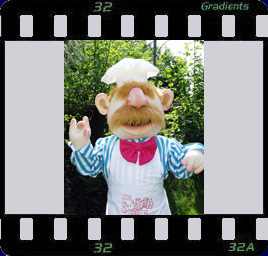 Puppenbau-Koch aus der Sesamstrasse als Grossfigur fr Siemens-Prsentation