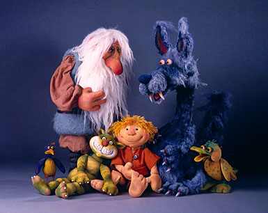 Puppenbau-Gruppenbild, Peter und der Wolf